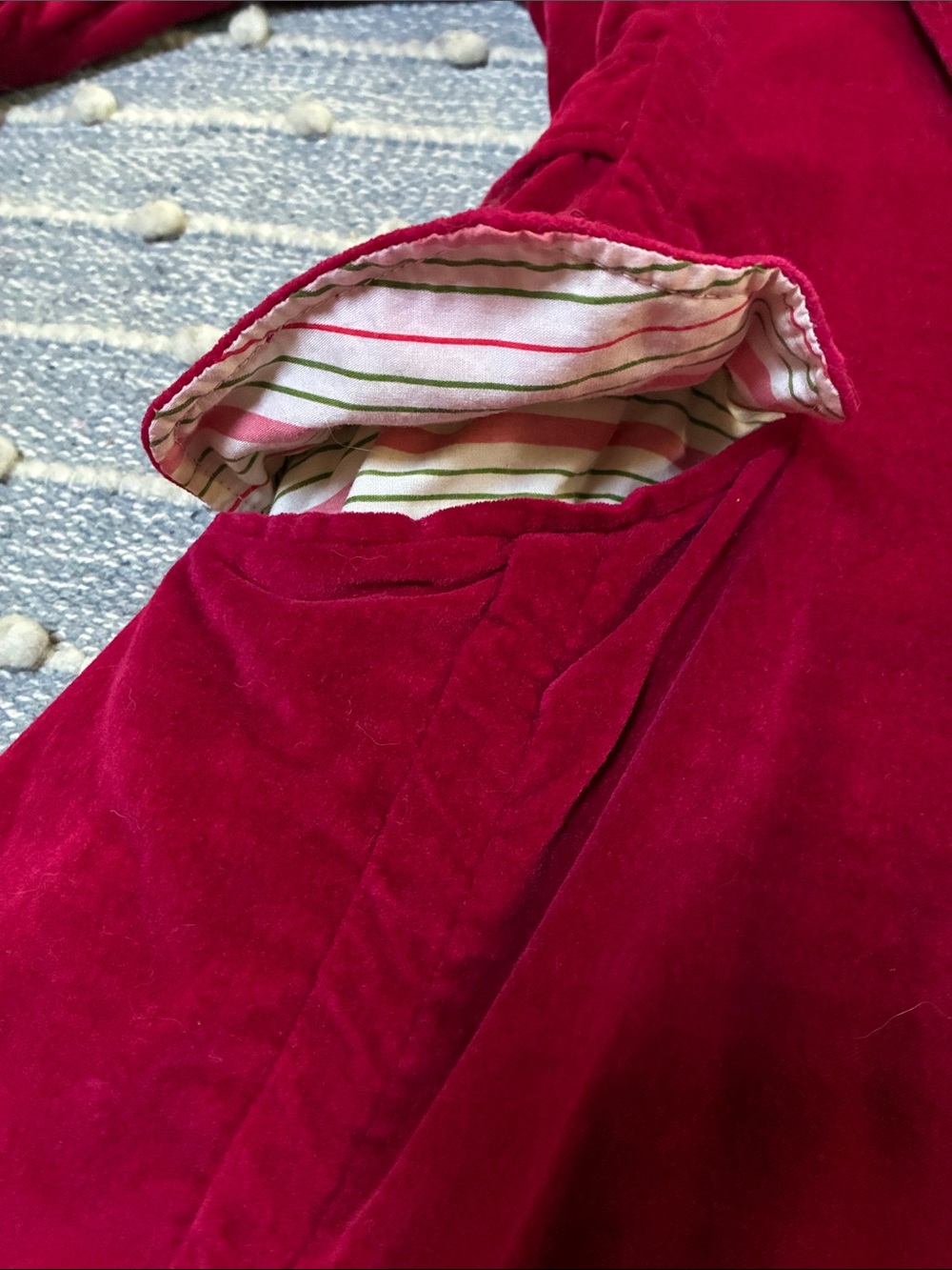 April Cornell Deep Red Velvet Trench Coat - Picture 8 of 11